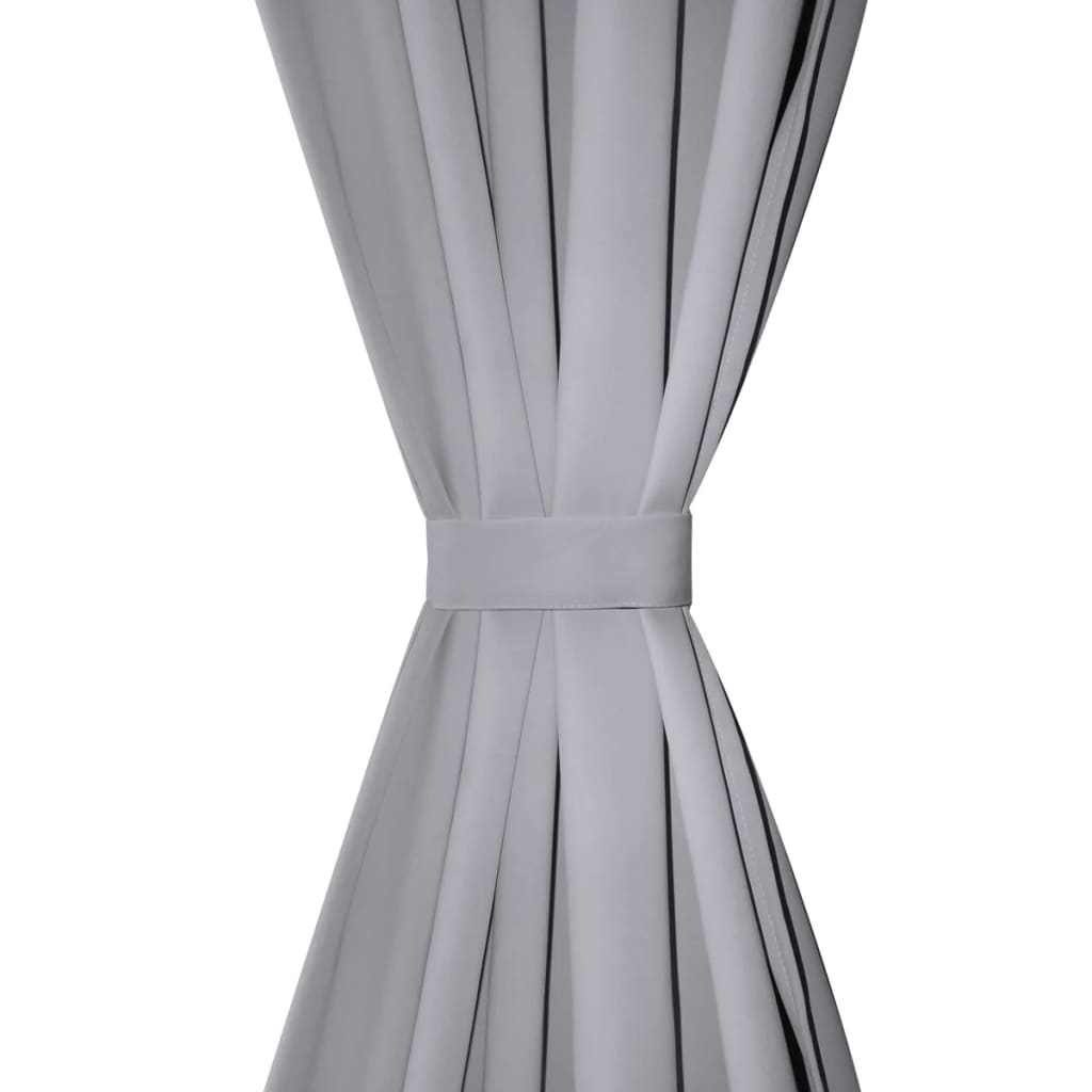 Gordijnen Met Metalen Ringen Verduisterend 135X175 St 135 x 175 cm Grijs