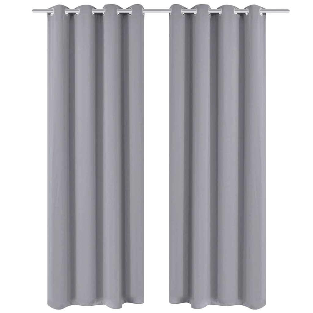 Gordijn Met Metalen Ringen Verduisterend 270X245 Grijs 1 270 x 245 cm