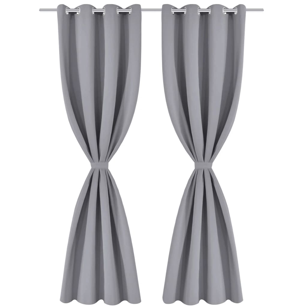 Gordijn Met Metalen Ringen Verduisterend 270X245 Grijs 1 270 x 245 cm