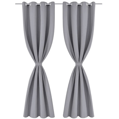 Gordijn Met Metalen Ringen Verduisterend 270X245 Grijs 1 270 x 245 cm