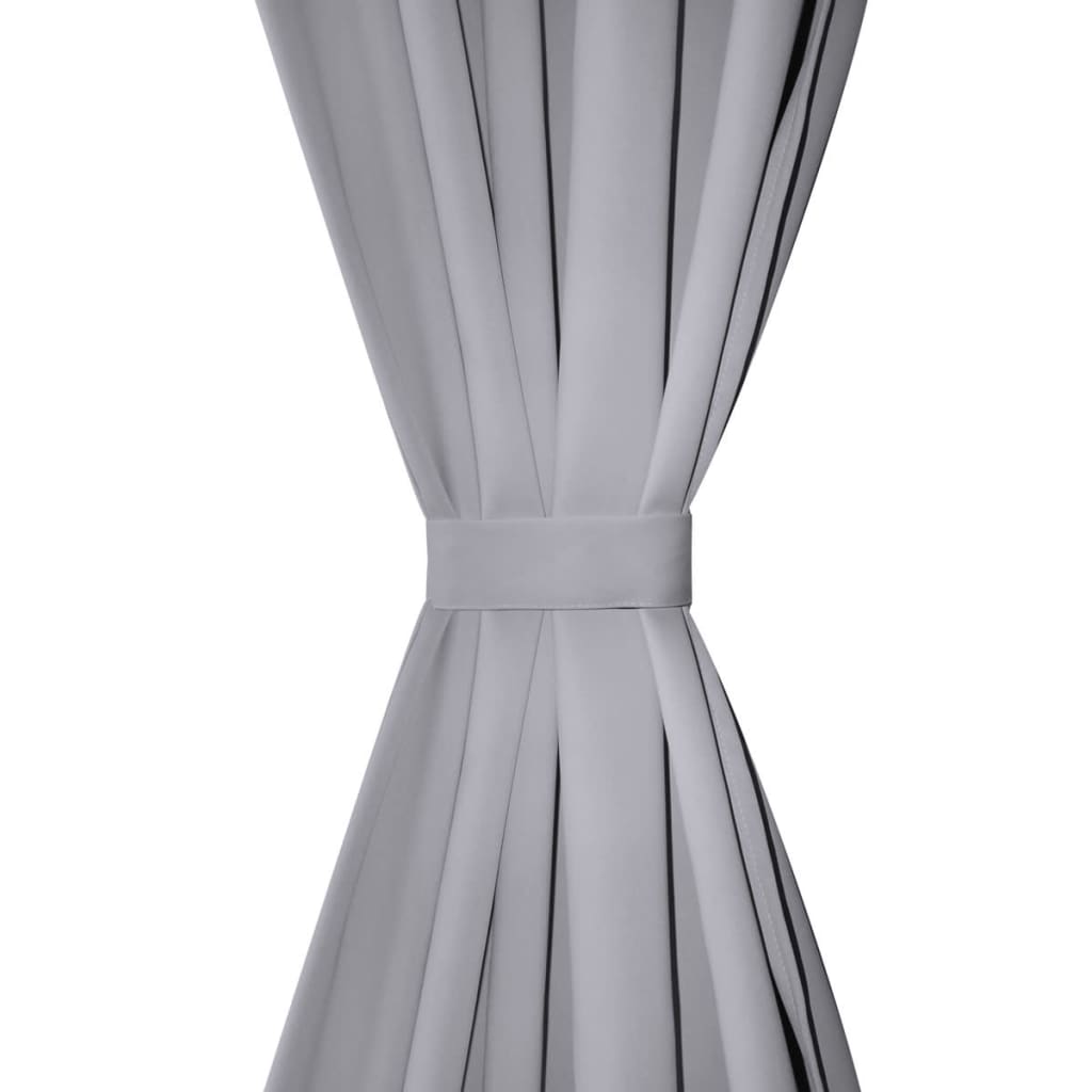 Gordijn Met Metalen Ringen Verduisterend 270X245 Grijs 1 270 x 245 cm