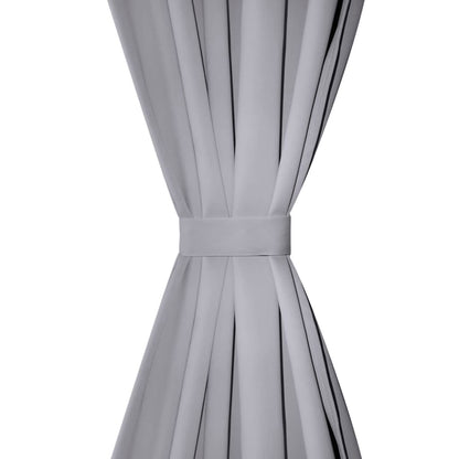 Gordijn Met Metalen Ringen Verduisterend 270X245 Grijs 1 270 x 245 cm