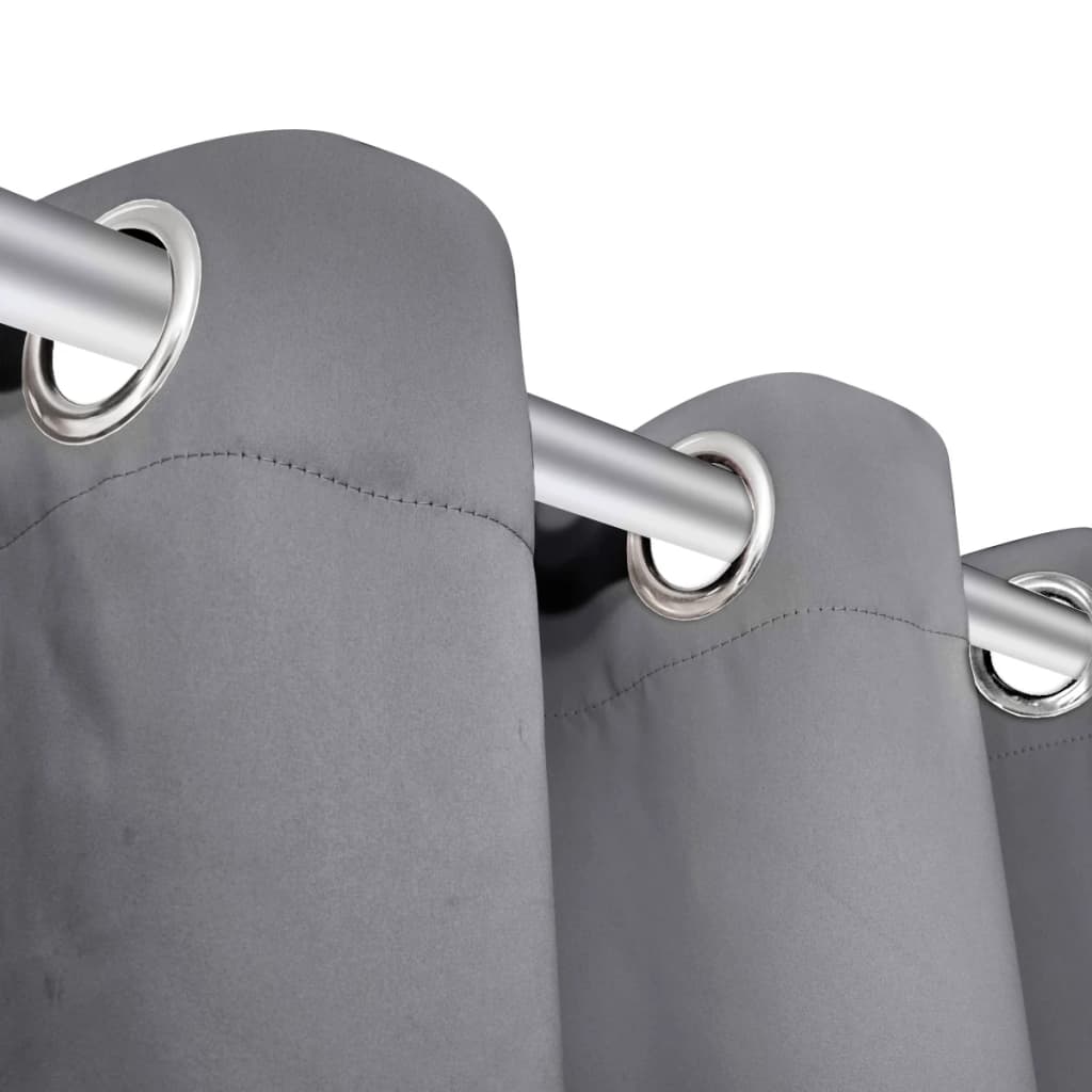 Gordijn Met Metalen Ringen Verduisterend 270X245 Grijs 1 270 x 245 cm