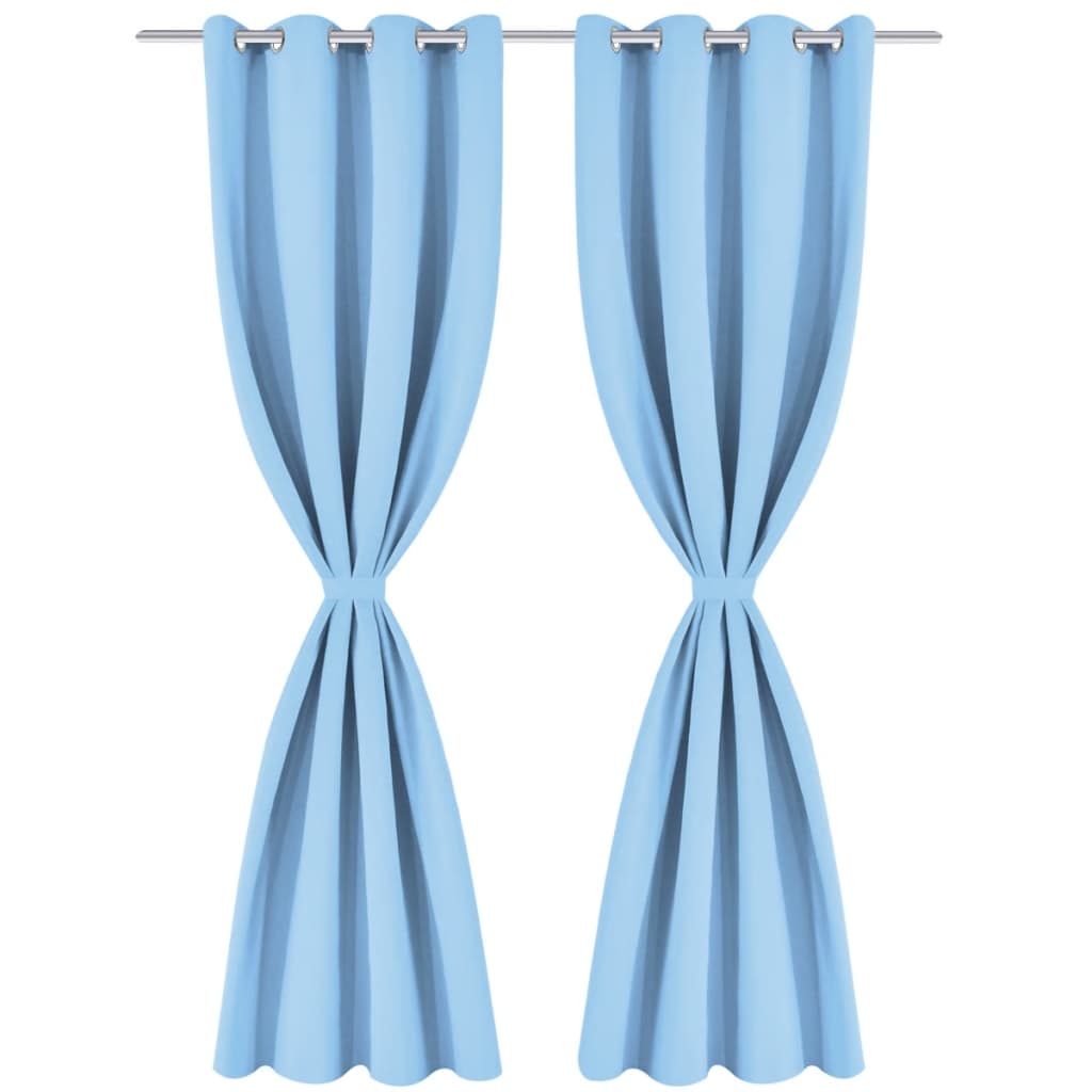 Gordijnen Met Metalen Ringen Verduisterend 135X175 St 135 x 175 cm Turquoise