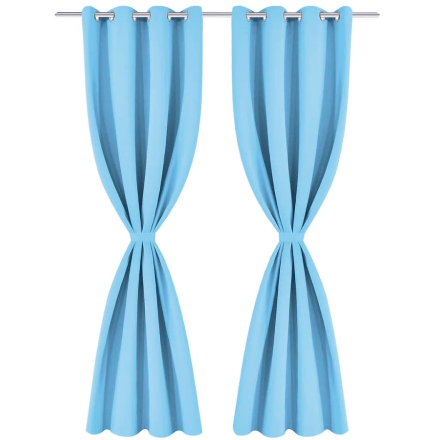 Gordijnen Met Metalen Ringen Verduisterend 135X175 St 135 x 175 cm Turquoise