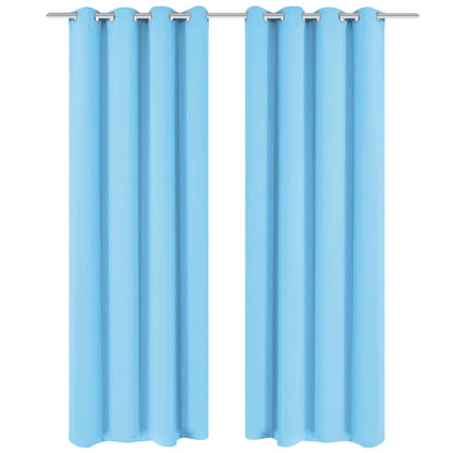 Gordijn Met Metalen Ringen Verduisterend 270X245 1 270 x 245 cm Turquoise