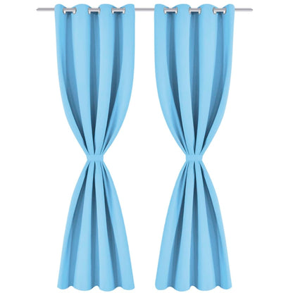 Gordijn Met Metalen Ringen Verduisterend 270X245 1 270 x 245 cm Turquoise