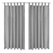 Gordijnen micro-satijn 140x225 cm grijs 2 stuks