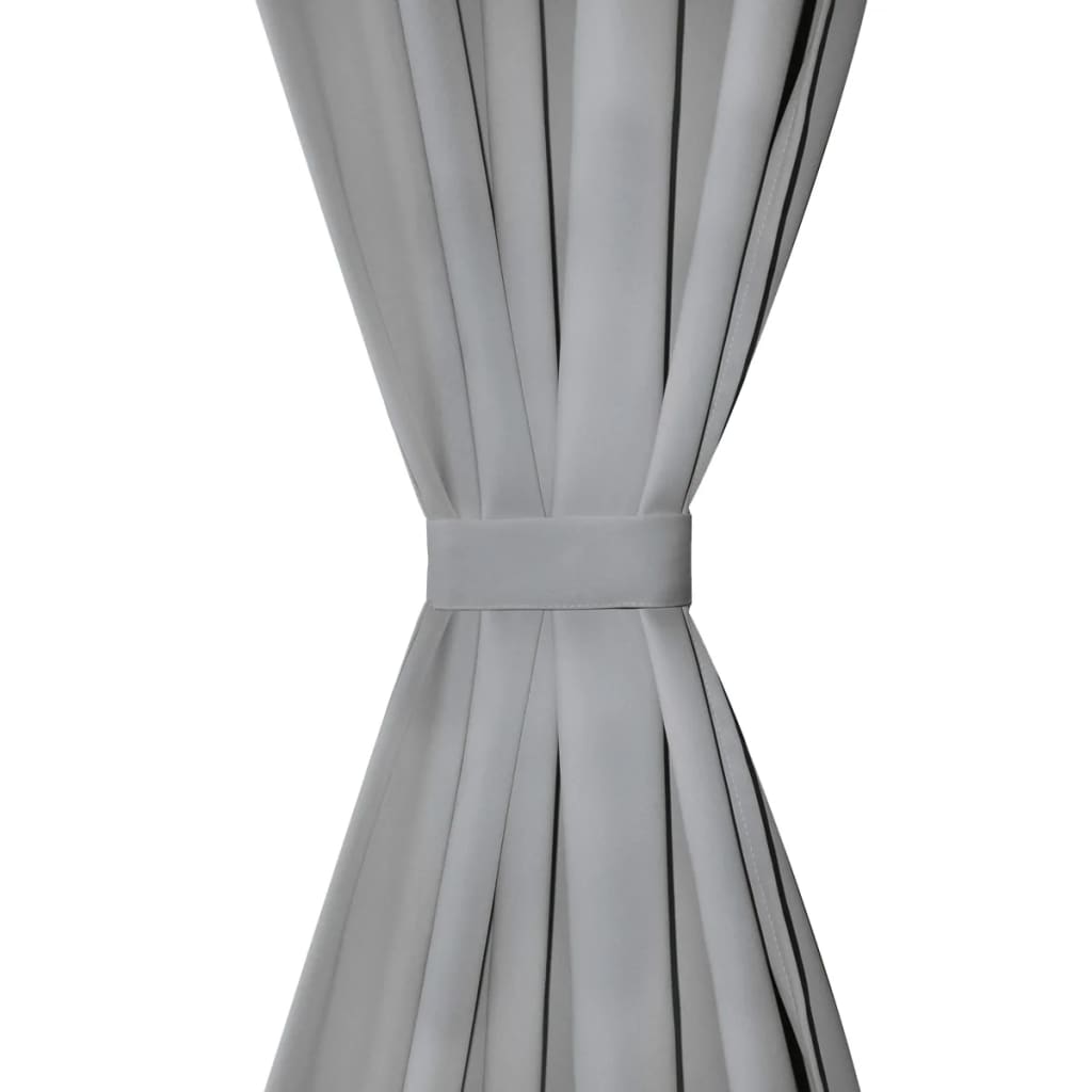 Micro-Satijnen Gordijnen Met Lussen 140X St 225 cm Grijs