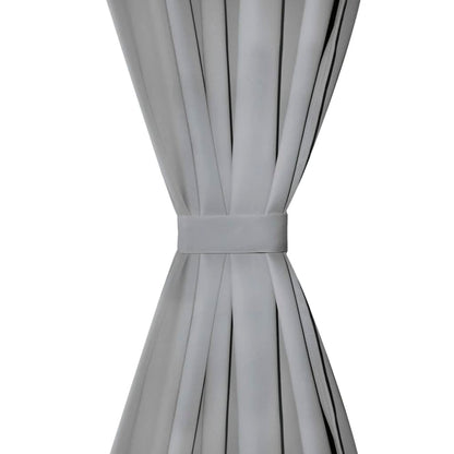 Micro-Satijnen Gordijnen Met Lussen 140X St 225 cm Grijs