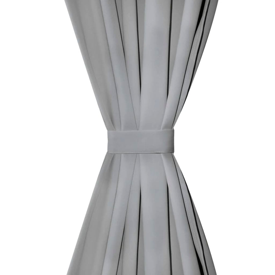Micro-Satijnen Gordijnen Met Lussen 140X St 225 cm Grijs