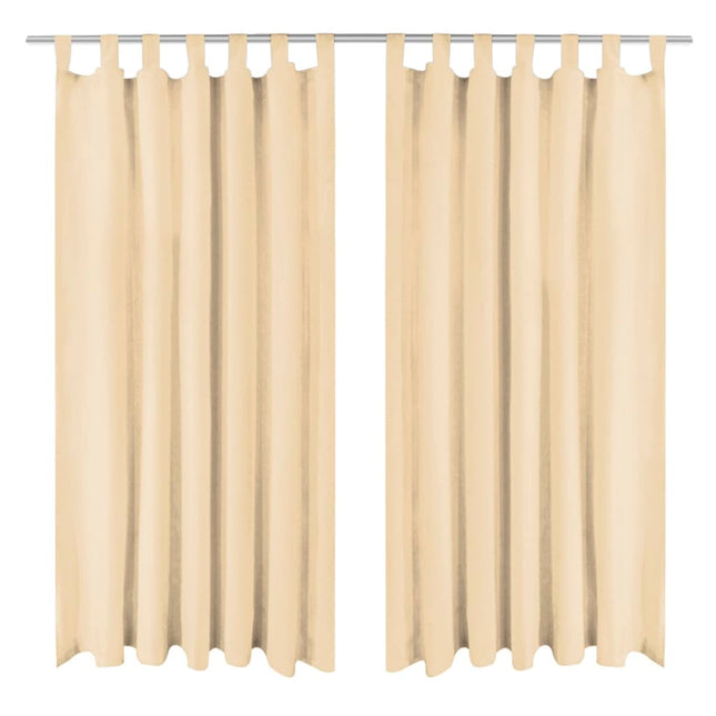 Micro-Satijnen Gordijnen Met Lussen 140X St 175 cm Beige