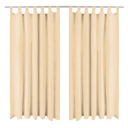 Micro-Satijnen Gordijnen Met Lussen 140X St 225 cm Beige