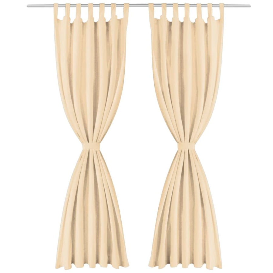 Micro-Satijnen Gordijnen Met Lussen 140X St 225 cm Beige