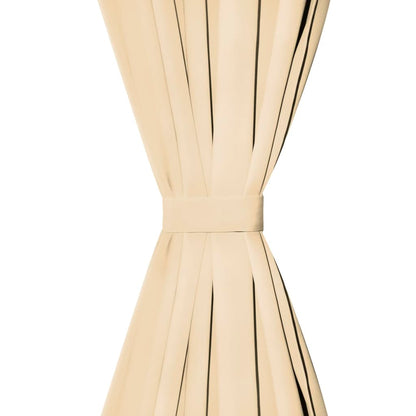 Micro-Satijnen Gordijnen Met Lussen 140X St 225 cm Beige