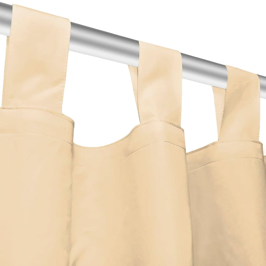 Micro-Satijnen Gordijnen Met Lussen 140X St 225 cm Beige