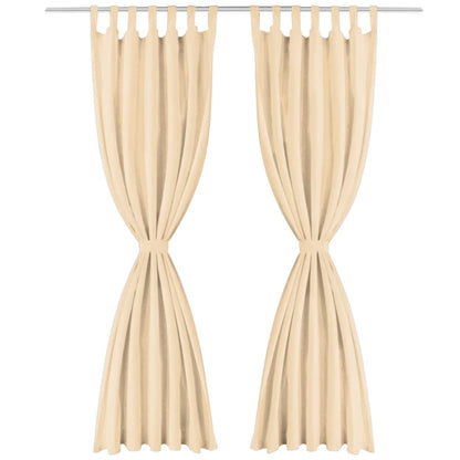 Micro-Satijnen Gordijnen Met Lussen 140X St 245 cm Beige