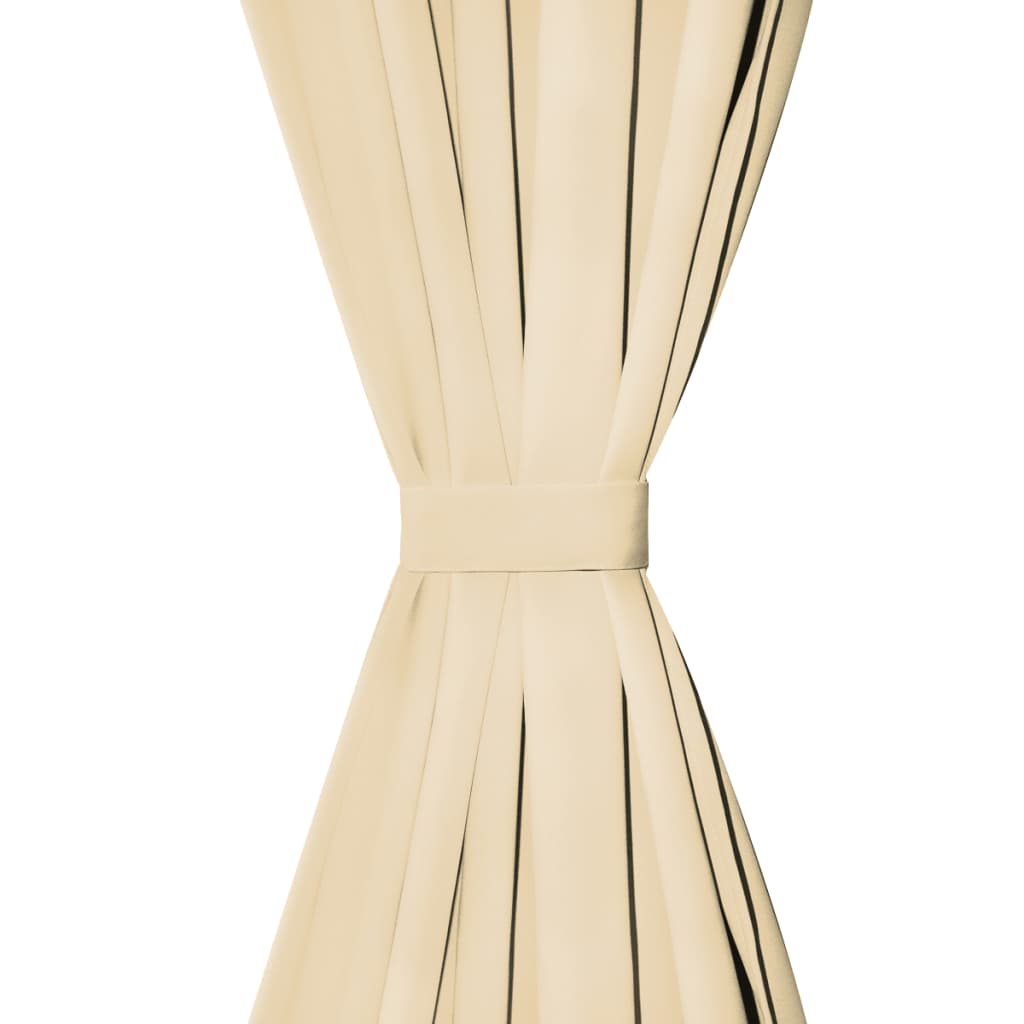 Micro-Satijnen Gordijnen Met Lussen 140X St 245 cm Beige