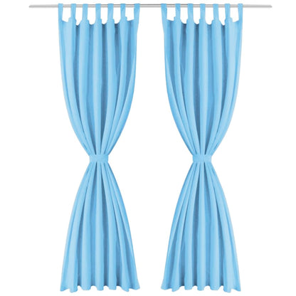 Micro-Satijnen Gordijnen Met Lussen 140X St 175 cm Turquoise
