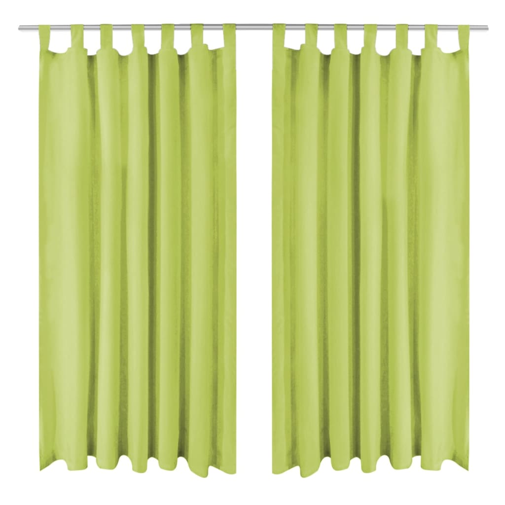 Micro-Satijnen Gordijnen Met Lussen 140X St 245 cm Groen