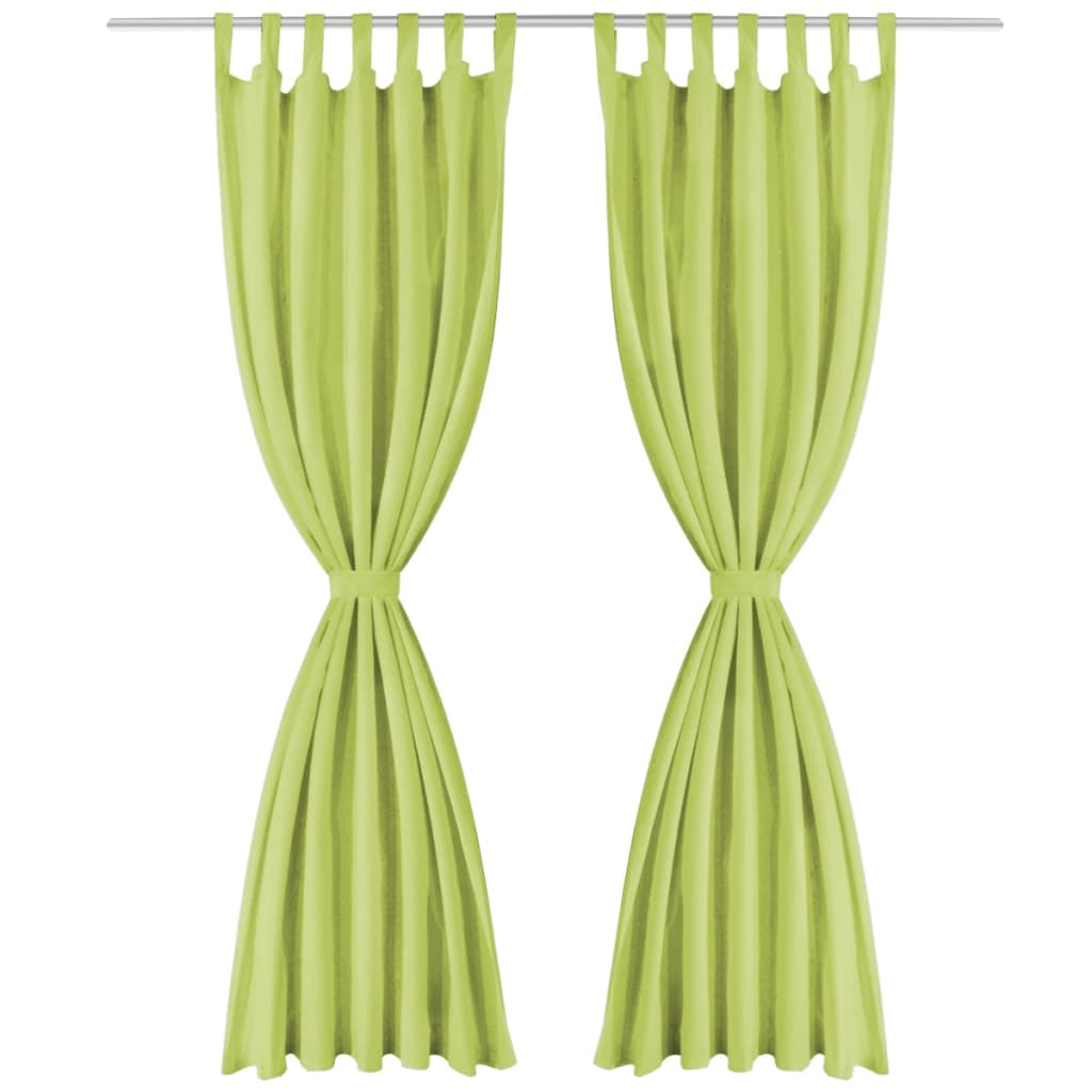 Micro-Satijnen Gordijnen Met Lussen 140X St 245 cm Groen