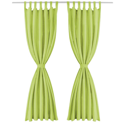 Micro-Satijnen Gordijnen Met Lussen 140X St 245 cm Groen