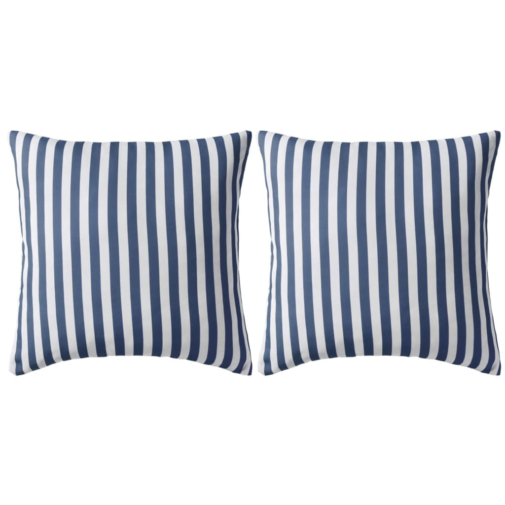 Buitenkussens 45X45 Cm Gestreept Marineblauw 2 St 45 x 45 cm navy stripe
