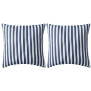 Buitenkussens 45x45 cm gestreept marineblauw (2 stuks)