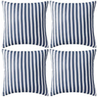 Outdoor cushions 45x45 cm striped navy blue 4 pcs