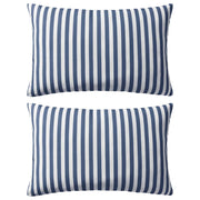 Buitenkussens 60x40 cm gestreept marineblauw 2 stuks