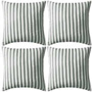 Buitenkussens 45x45 cm grijs gestreept 4 stuks