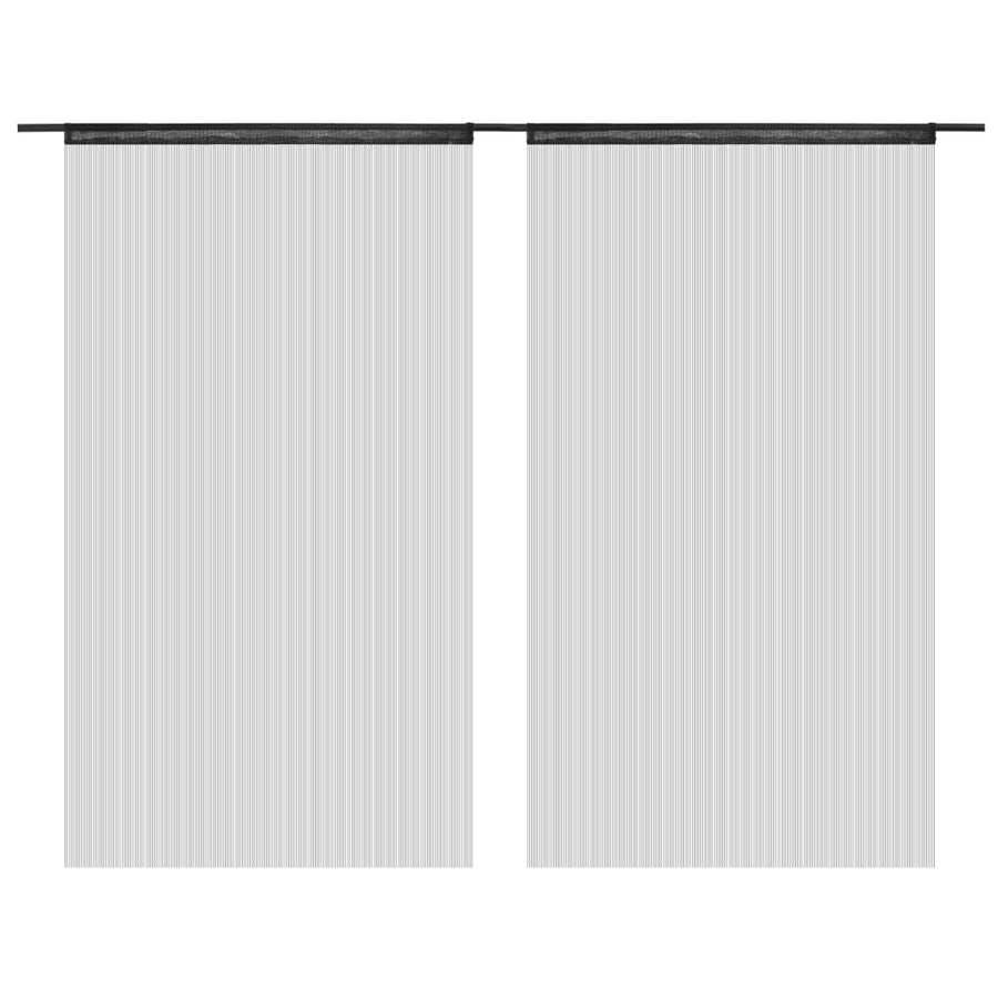 Draadgordijnen 140X50 Cm 140 cm Zwart