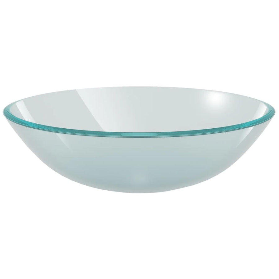 Wasbak gehard glas 42 cm matglas Mat Geen kraan