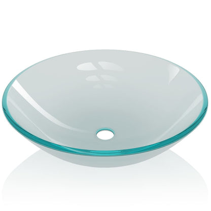 Wasbak gehard glas 42 cm matglas Mat Geen kraan