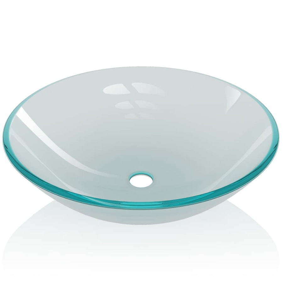 Wasbak gehard glas 42 cm matglas Mat Geen kraan