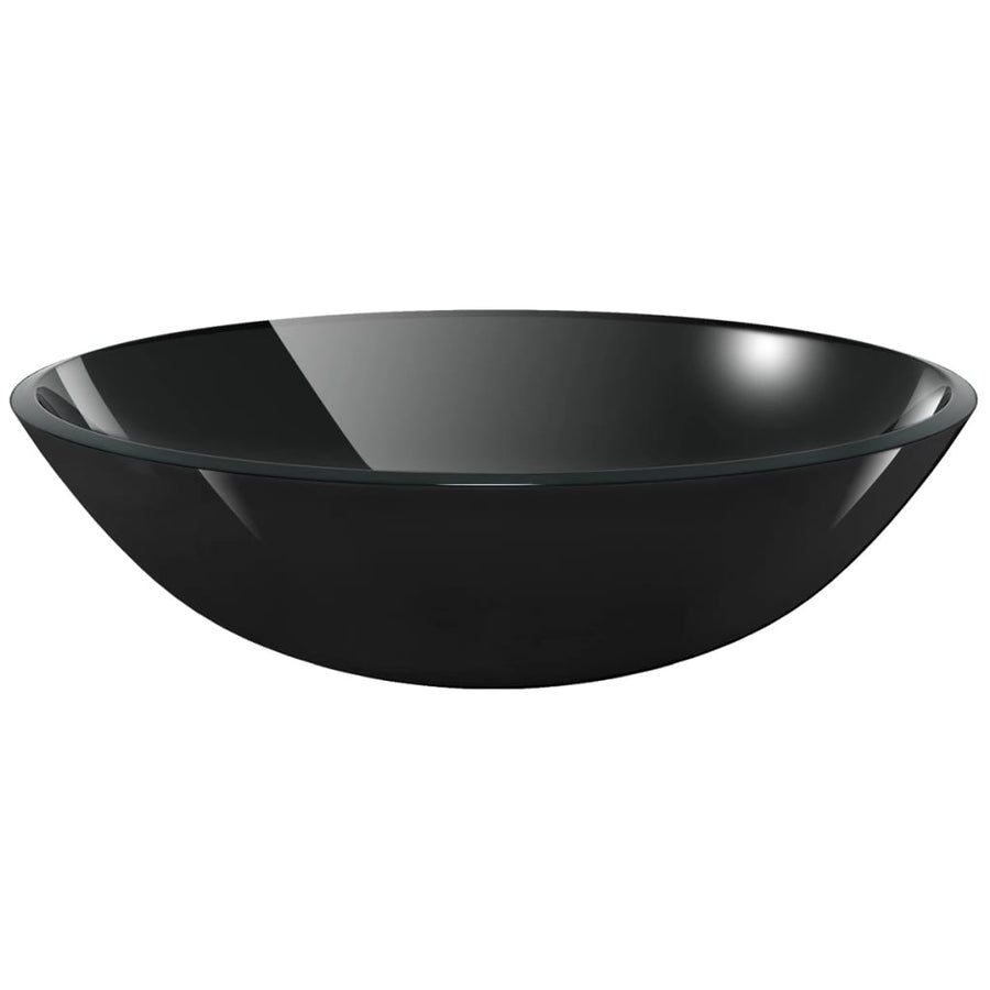 Wasbak Gehard Glas 42 Cm Zwart