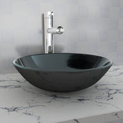 Tempered glass sink 42 cm black