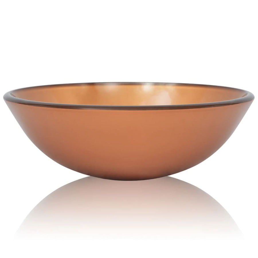Wasbak gehard glas 42 cm bruin Bruin Geen kraan