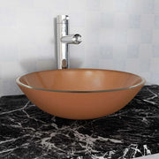 Tempered glass washbasin 42 cm brown