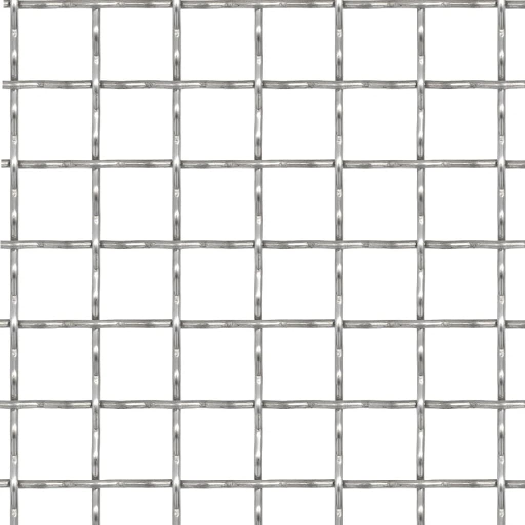 Draadhek Geweven Gaas Xx2 Mm Roestvrij Staal Zilver 11 x 11 x 2 mm 50 x 50 cm