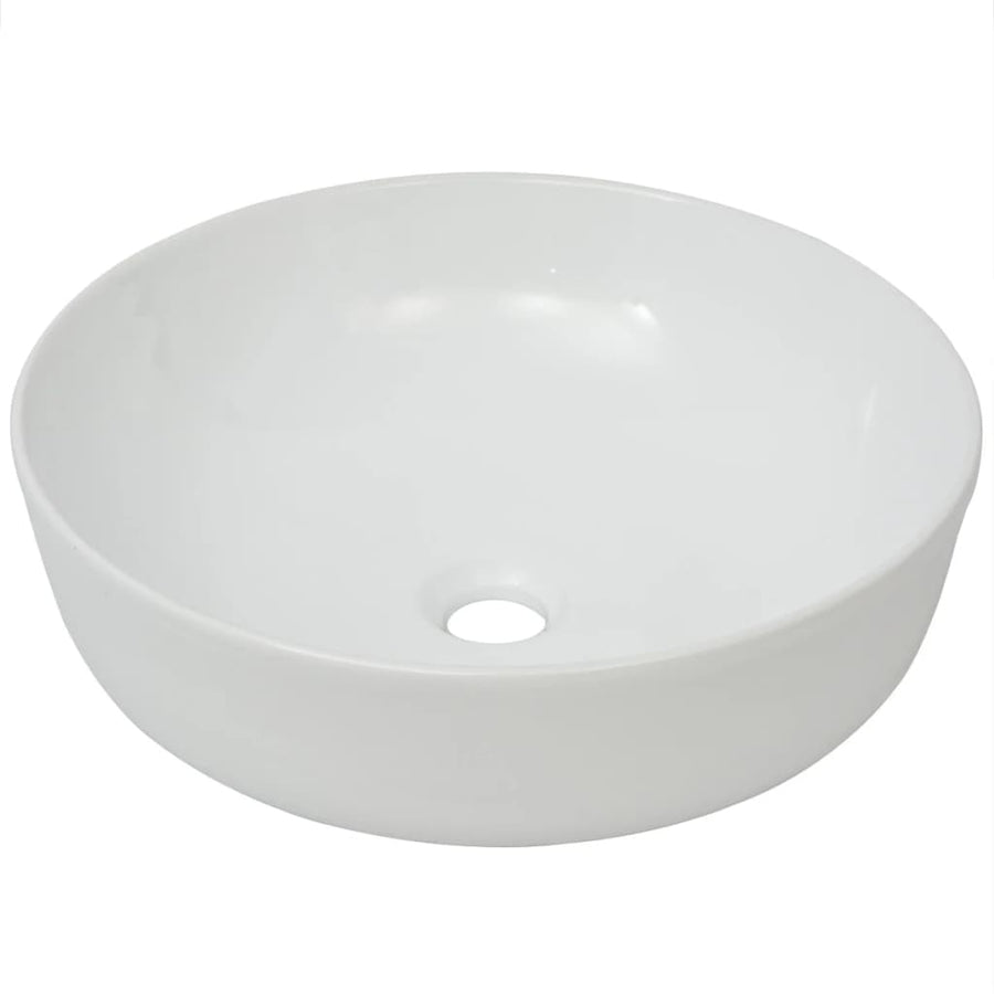 Wastafel Rond Wit 41,5X13,5 Cm Keramiek