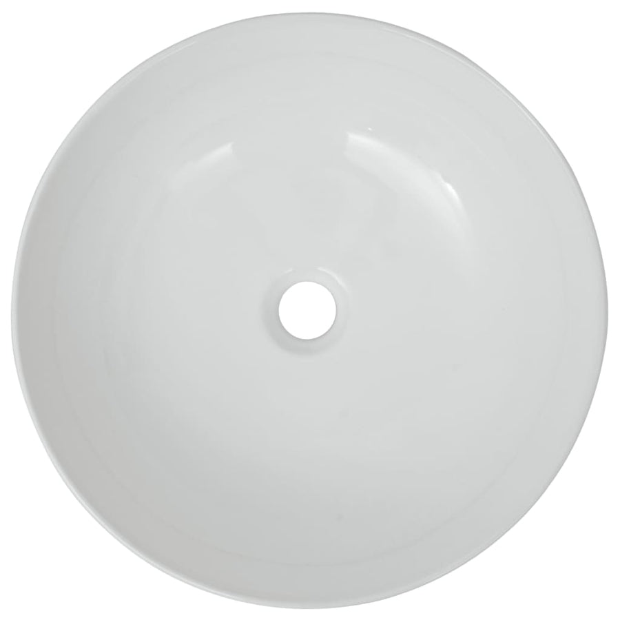 Wastafel Rond Wit 41,5X13,5 Cm Keramiek