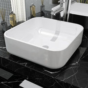 Washbasin square white 39x39x13.5 cm ceramic