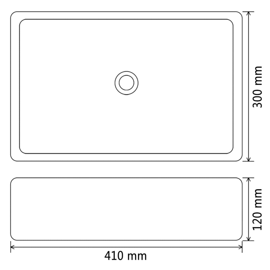 Wastafel 41X30X12 Cm Keramiek Wit