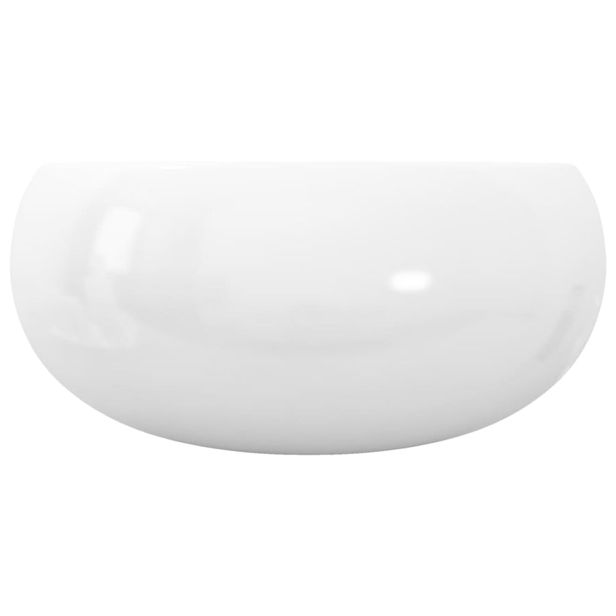 Wastafel Rond 40X15 Cm Keramiek Wit