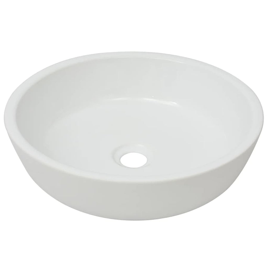 Wastafel Rond Wit 42X12 Cm Keramiek