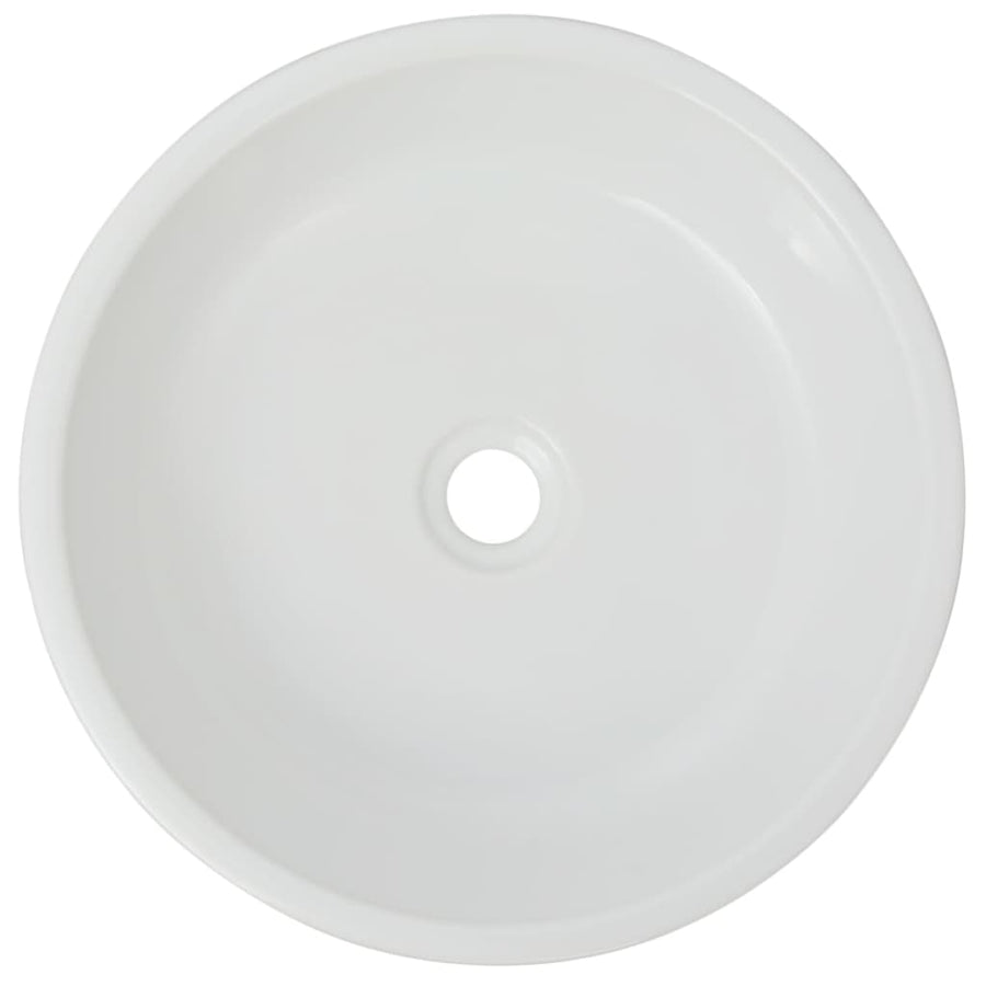 Wastafel Rond Wit 42X12 Cm Keramiek