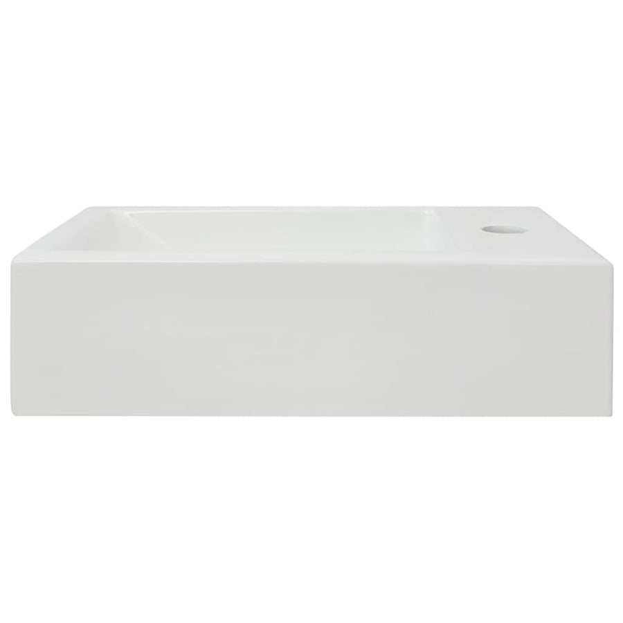 Wastafel Met Kraangat Rechthoekig Wit 46X25,5X12 Cm Keramiek
