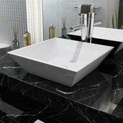 Basin square white 41.5x41.5x12 cm ceramic