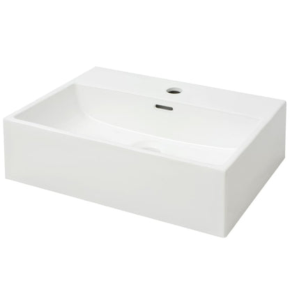 Wastafel Met Kraangat Wit 51,5X38,5X15 Cm Keramiek 51.5 x 38.5 x 15 cm